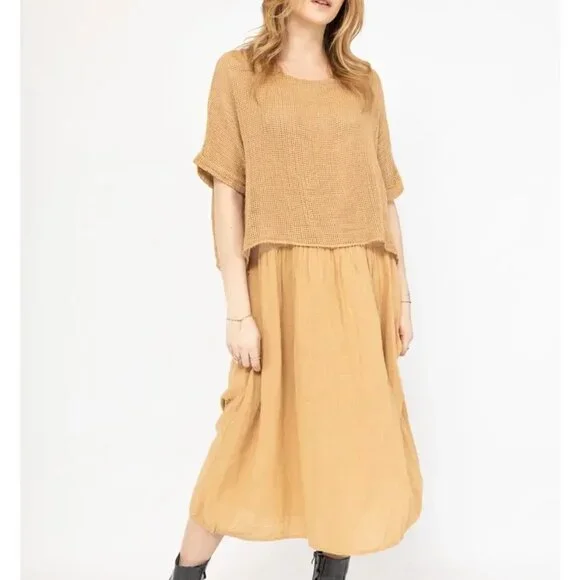 Made in Italy Raw Moda Layered Cotton Dress - One Size (Fits 8-14) - Picture 9 of 9